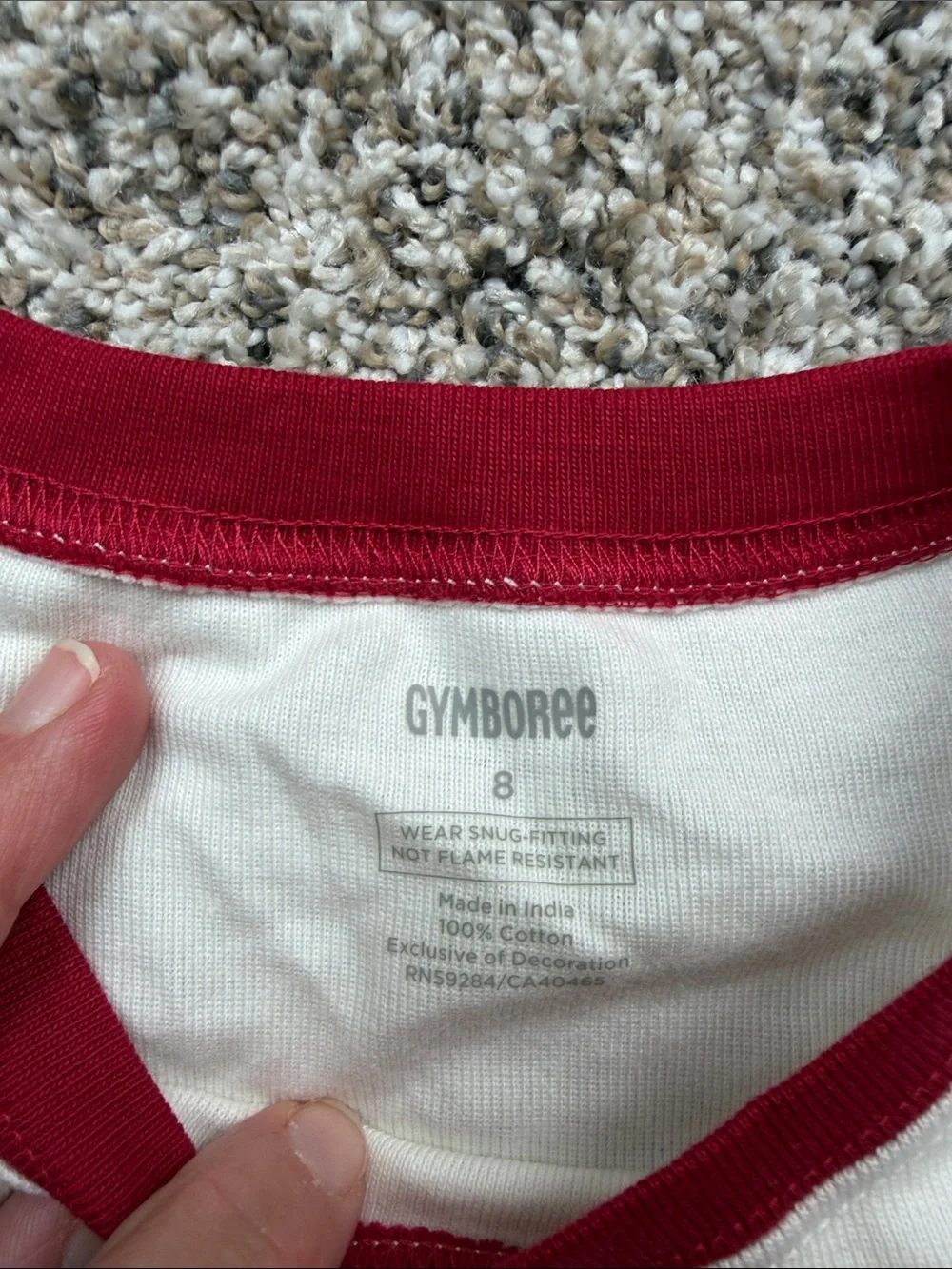 NWT Gymboree Cream & Red Buffalo Plaid Bear Pajama Set size 8